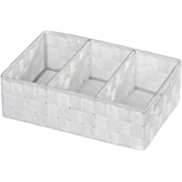 WENKO Organizador Adria con manilla blanco - organizador Baño- Polipropileno- 32 x 10 x 21 cm- Blanco
